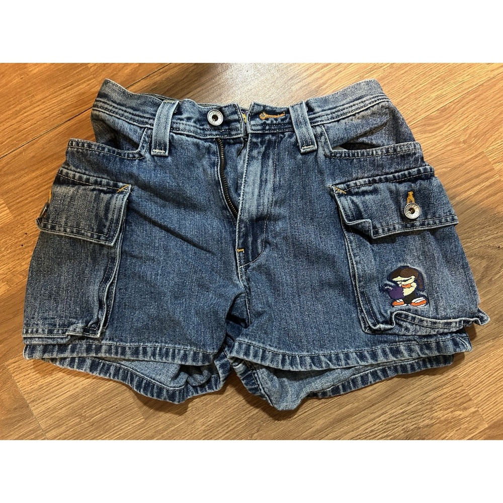 Juniors Vintage JNCO Cargo Powerplay Shorts EUC Embroidered Pocket Size‎ 1